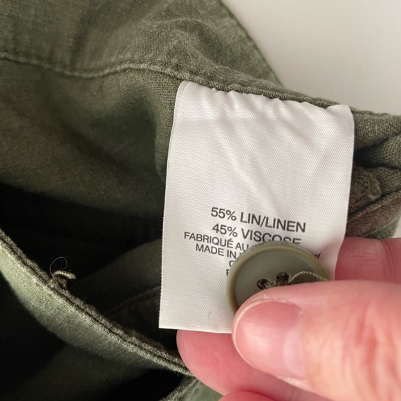 SMART SET Linen Blend Olive Green Capri Pants ~ Size 12 - Picture 15 of 16